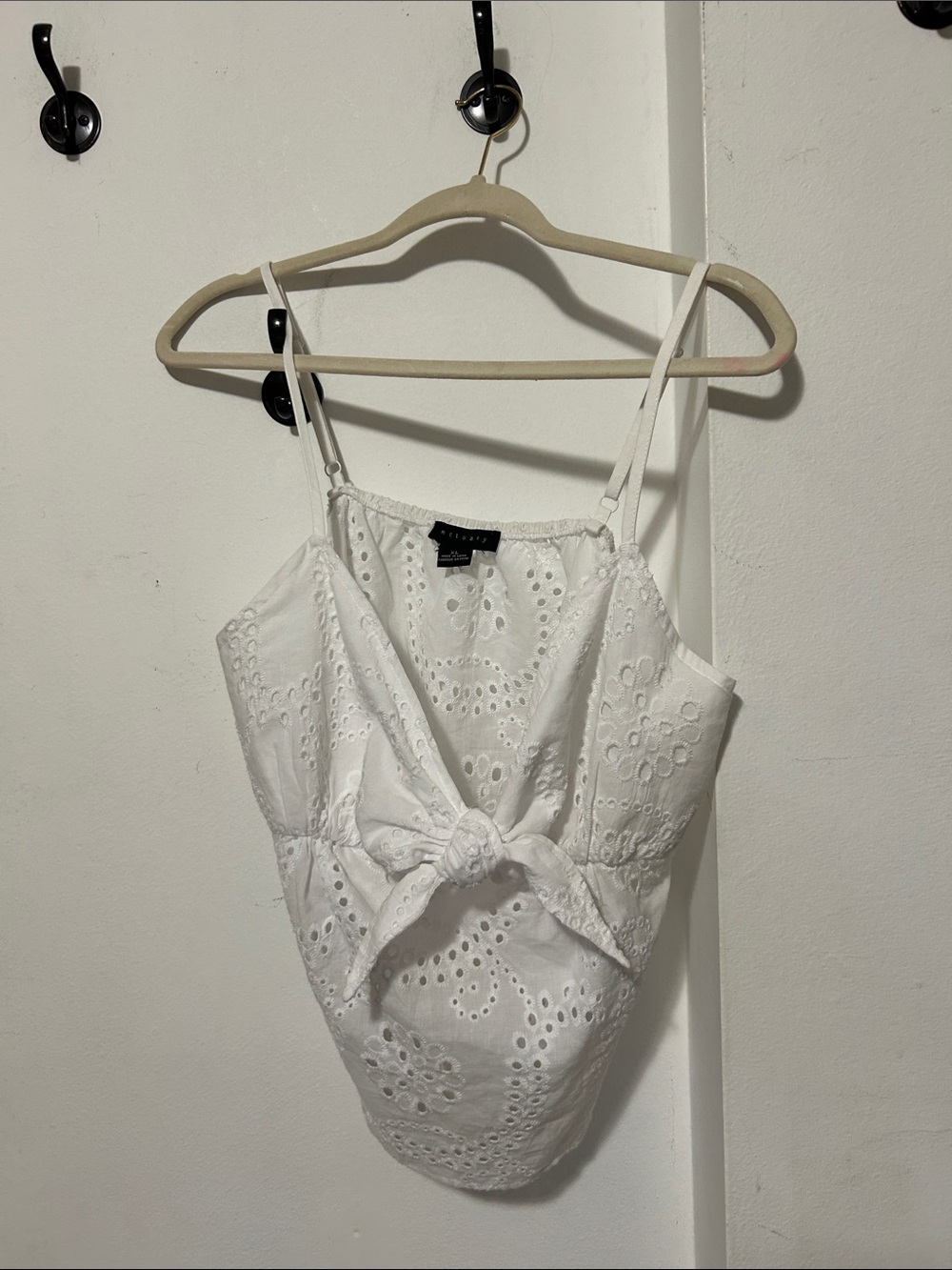 Sanctuary White Eyelet Tie-Front Camisole
